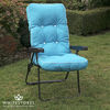 I.V.Swift - Milan Deluxe Recliner Chair - Anthracite Grey Frame with Aqua Blue Cushion