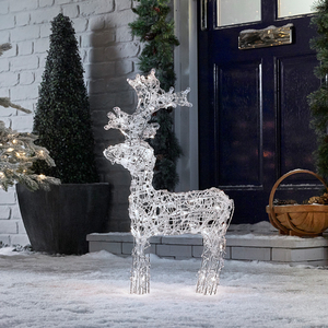 Kaemingk - Blitzen the 60cm Christmas Reindeer - Cool White