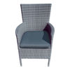 Katie Blake - Kensington Dining Armchair - Grey Rattan (Grey Cushions)
