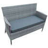 Katie Blake - Sandringham 2 Seat Bench - Grey Rattan (Grey Cushions)