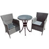 Katie Blake - Sandringham 2 Seat Bistro Set - Grey Rattan (Grey Cushions)