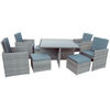 Katie Blake - Sandringham 4 Seat Cube Set - Grey Rattan (Grey Cushions)