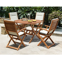 Kingsbury - 4 Seat Folding Armchair and Octagonal (110cm) Table Set