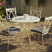 Leisure Grow - Marrakech Metal 90cm Round 4 Seat Set - White