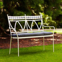 Leisure Grow - Marrakech Metal Bench - White with Cushion
