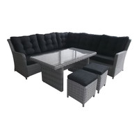Leisure Grow - Saigon Heritage Corner Sofa Dining Set - Grey Ash