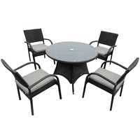 Lifestyle - Balmoral 4 Seat Set - 1m Round Table - Brown