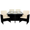 Maze Rattan - 4 Seat Cube Set Without Footstools - Black - FREE COVER