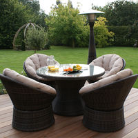 Maze Rattan - 4 Seat Swivel Chair Dining Set - Brown
