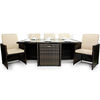 Maze Rattan - 6 Seat Cube Set Without Footstools - Brown - FREE COVER