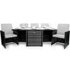 Maze Rattan - 6 Seat Cube Set Without Footstools - Grey - FREE COVER
