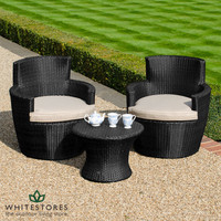 Maze Rattan - Boston Stacking Bistro Set - Black