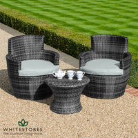 Maze Rattan - Boston Stacking Bistro Set - Grey