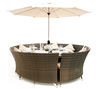 Maze Rattan - Dallas Bench Set with Oval Table - Brown