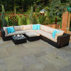 Maze Rattan - Deluxe London Corner Sofa Set - Brown