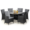 Maze Rattan - LA 6 Seat Rattan Dining Set - 1.35m Round Table - Grey