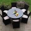 Maze Rattan - LA 6 Seat Rattan Dining Set - 1.6m Round Table - Black