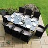 Maze Rattan - LA 8 Seat Rattan Dining Set - 2m x 1m Rectangular Table - Black