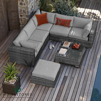 Maze Rattan - London Corner Sofa Set - Grey