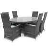 Maze Rattan - Ruxley 6 Seat Rattan Dining Set - 1.8m x 1.2m Oval Table - Grey