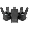 Maze Rattan - Ruxley 8 Seat Rattan Dining Set - 1.8m Round Table - Grey
