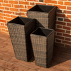 Maze Rattan - Shaped Planter Trio Set - Brown
