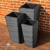 Maze Rattan - Shaped Planter Trio Set - Grey