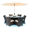 Maze Rattan - Texas 6 Seat Rattan Dining Set - 1.6m Round Table - Brown