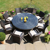 Maze Rattan - Texas 8 Seat Rattan Dining Set - 1.8m Round Table - Brown