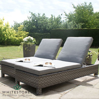 Maze Rattan - Victoria Sunlounger Set - Grey