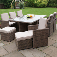 Maze Rattan - Winchester 6 Seat Cube Set with Footstools