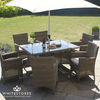 Maze Rattan - Winchester 6 Seat Rectangular Dining Set - 1.5m x 1m Table - FREE COVER