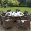 Maze Rattan - Winchester 8 Seat Round Dining Armchair Set - 1.6m Table