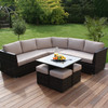 Maze Rattan Cube Corner Dining Set - Brown