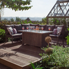 Nova - Fireglow Aluminium Casual Dining Corner Sofa Set with Gas Firepit