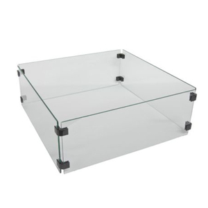 Nova - Fireglow Square Glass Wind Guard for Albany Fire Pit