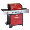 Outback Meteor 4 Burner Gas BBQ inc Propane Gas Regulator - Red