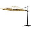 ParaShade - 3.5m Round Cantilever Aluminium Garden Parasol - Crank & Tilt - Plain Beige / Anthracite Frame