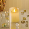 Premier Decorations - 13cm Flameless Pillar Candle with Timer - Cream