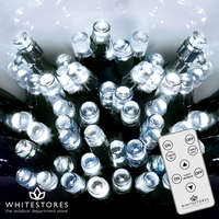 Premier Decorations - 180 Multi Action LED Nite Lights with Light Sensor & Remote - Bright White