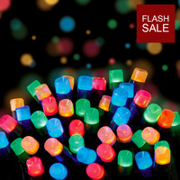 Premier Decorations - 200 Multi Action Frosted Supabright LED Lights - Multi Coloured