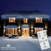 Premier Decorations - 360 Multi Action Snowing Icicle LED Nite Lights with Light Sensor & Remote - Bright White