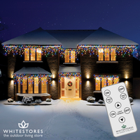 Premier Decorations - 360 Multi Action Snowing Icicle LED Nite Lights with Light Sensor & Remote - Multi-Coloured
