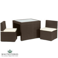 Royalcraft - Cannes 2 Seat Rattan Cube Bistro Set - Brown