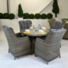 Royalcraft - Comfort 4 Seat Rattan Dining Set - 1.1m Round Table