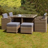 Royalcraft - Wentworth 4 Seat Rattan Cube Set with Footstools