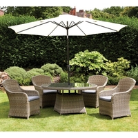 Royalcraft - Wentworth Imperial 4 Seat Rattan Round Dining Set - 1.1m Round Table