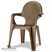 Scab - Intrecciata Rattan Style Medium Back Stacking Resin Armchair - Bronze