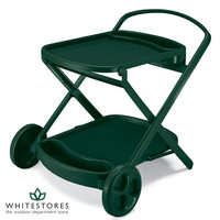 Scab - Perlage Folding Resin Drinks Trolley with Wheels - Forest Green