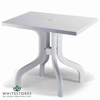 Scab - Ribalto 80cm Square Folding Resin Garden Table - White
